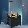 50L Black Collapsible Rolling Utility Crate