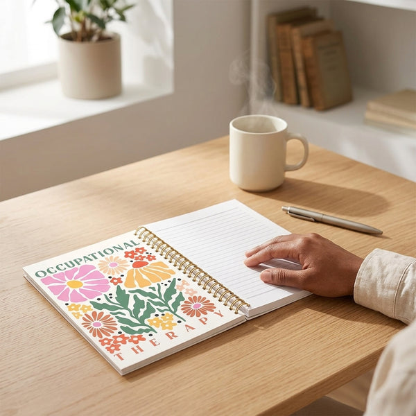 Floral-Themed Spiral Notebook