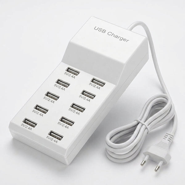 10-Port USB Charger Desktop Charging Station