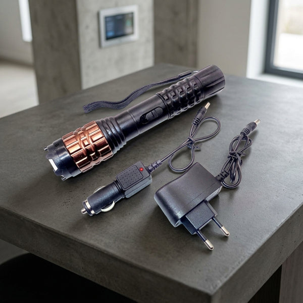 Multifunctional Police Self Defense Flashlight Taser Stun Gun