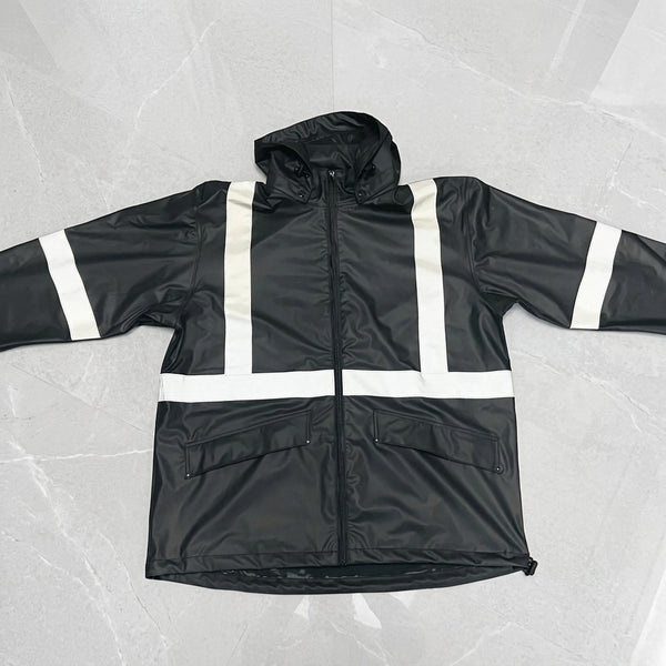 Reflective PU High Visibility Waterproof Raincoat
