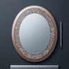 Oval Decorative Wall Mirror with Crystal-Style Frame