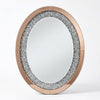 Oval Decorative Wall Mirror with Crystal-Style Frame