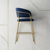 Modern Upholstered Bar Stool with Gold Frame