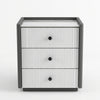 Modern 3 Drawer Bedside Cabinet Grey & White