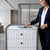 Modern 3 Drawer Bedside Cabinet Grey & White