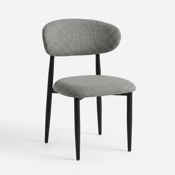 Modern Upholstered Dining Chair with Black Legs