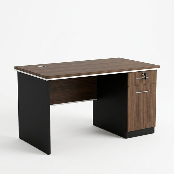 Office Desk with Lockable Drawer and Storage Cabinet