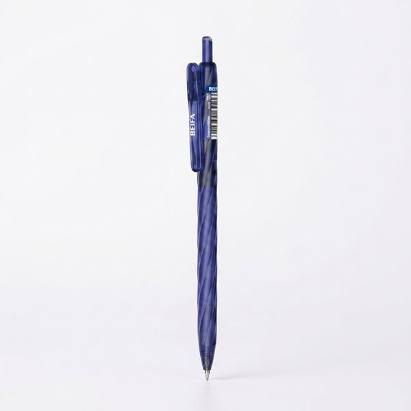 12 pcs Elegant Black Semi-Gel 0.7mm Pen Blue
