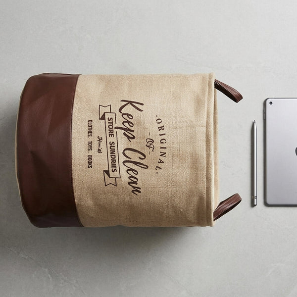 Cylindrical Laundry Basket Storage Bin