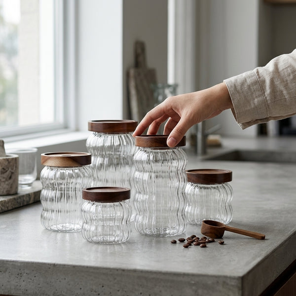 3 Pack Glass Storage Jars