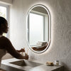 Modern Oval Wall Mirror with Grey Frame
