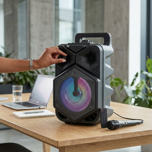 Bluetooth Trolley Speaker 2 Mics and Remote