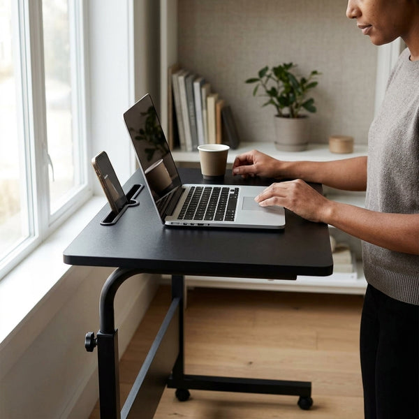 Overbed Adjustable Sofa Table Laptop Desk with Wheels