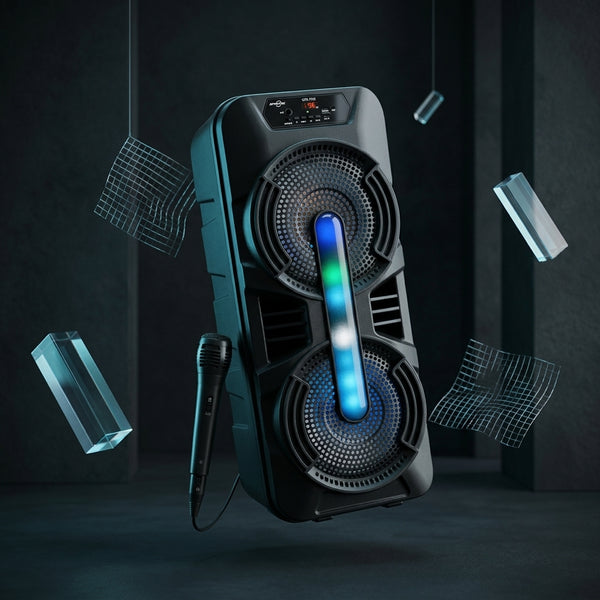 Wireless Portable Outdoor Speaker 8 Inch with Wired Microphone