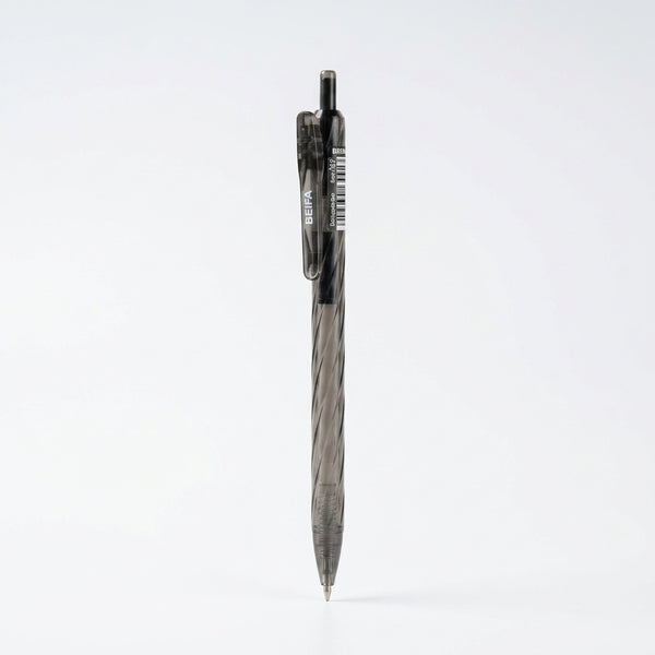 Elegant Black Semi-Gel 0.7mm Pen Black 12 pcs