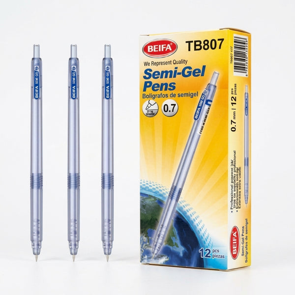 12pcs ST Tip Semi Gel Pens Blue