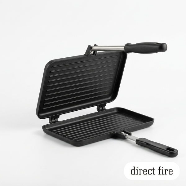 Double Ribbed Non-Stick Breakfast Pan & Sandwich Toaster