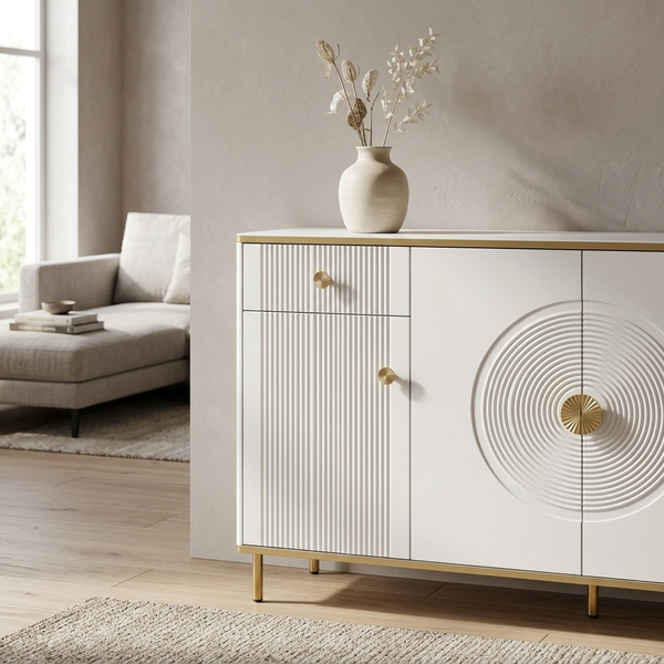 Modern Storage Sideboard Cabinet with Decorative Front