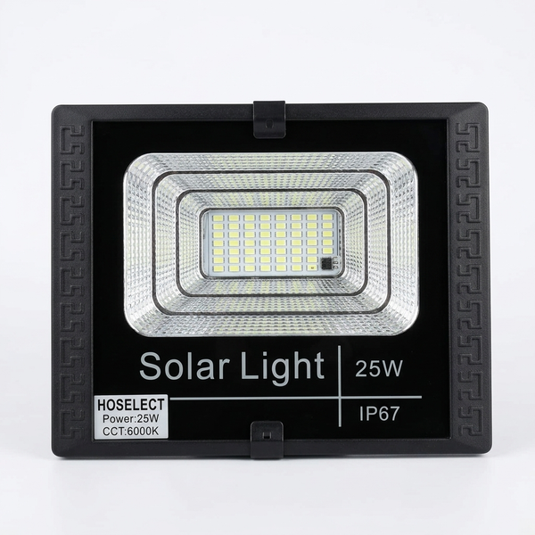 25W Solar Floodlight showcasing solar-powered outdoor lighting solution with IP67 protection.
