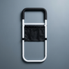 Bedside Grab Bar with Storage Pocket featuring a tubular frame and a black pocket for personal items.