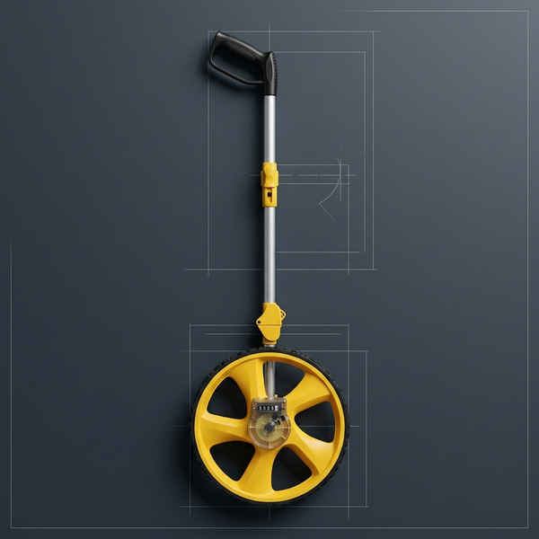 Three-Section Telescopic Measuring Wheel with a yellow measuring wheel and adjustable handle.