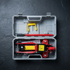 2-Ton Manual Hydraulic Car Jack in a storage case, featuring sturdy construction for vehicle maintenance and tyre changes.