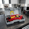 2-Ton Manual Hydraulic Car Jack in storage case showing compact design for easy transport and vehicle maintenance.