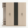 4 Door Wardrobe with Open Shelves – Light Wood featuring a modern design and practical storage options.