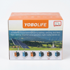 150W Portable Solar Generator LiFePO4 220V Kit packaging showing emergency lighting for camping and outdoor activities