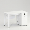 Smart Office Desk Pedestal Power Outlets Lock Drawer with power outlets and lockable drawer.