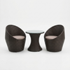 3-Piece Rattan Outdoor Bistro Set featuring two stylish chairs and a chic table.
