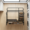 120cm 3-Tier Double-Rail Drying Rack With Wheels on display in a modern laundry room, showcasing its multi-level design.