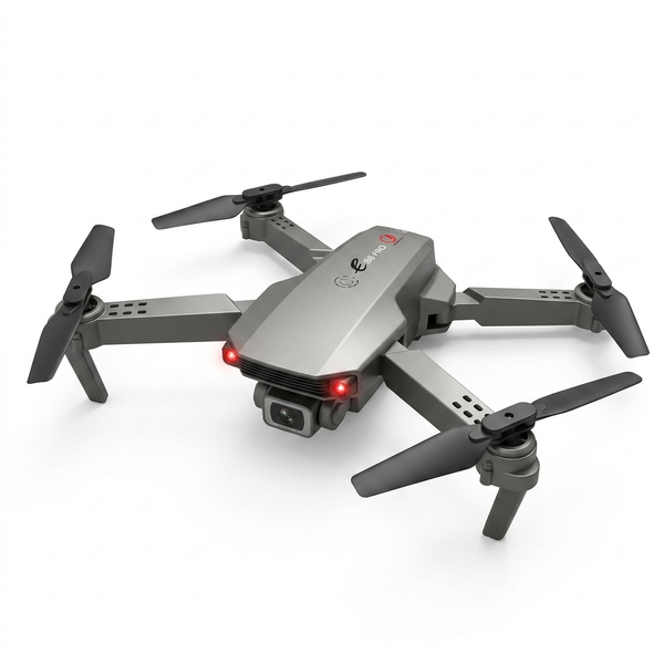 Remote Controlled Foldable Drone with compact design and four propellers for easy flying.