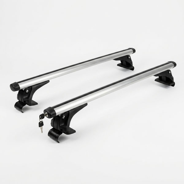 120cm Lockable Car Roof Crossbars displayed on a white background, featuring lockable mechanisms and sturdy mounts.