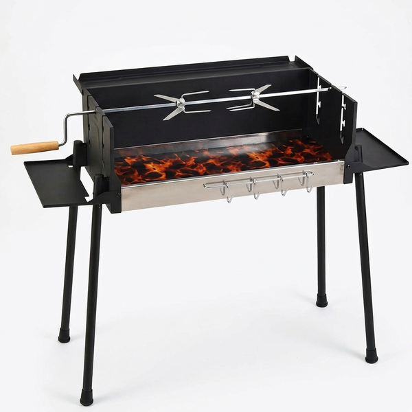 Grill BBQ with Adjustable Folding Storage Shelf