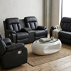 Modern Black Comfort Sofa Set featuring a luxurious, deeply cushioned design arranged in a stylish living room setting.