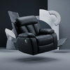 Modern Black Comfort Sofa Set featuring a stylish recliner in leather, designed for comfort and contemporary aesthetics.