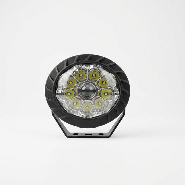 LED Wall Light in black housing with bright LED bulbs, ideal for focused illumination in various settings.