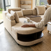 Modern Curved Sectional Sofa creating a spacious seating area with a stylish design.