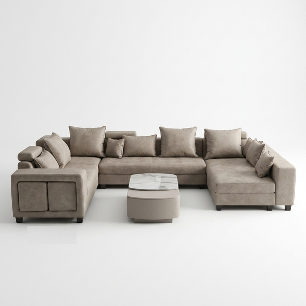 Modern Modular Corner Sofa Set featuring plush cushions and a stylish design, ideal for contemporary living spaces.