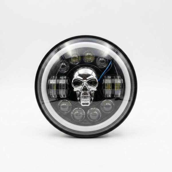 Skeleton LED Light featuring a skull design and circular light housing, ideal for bold decorative lighting.
