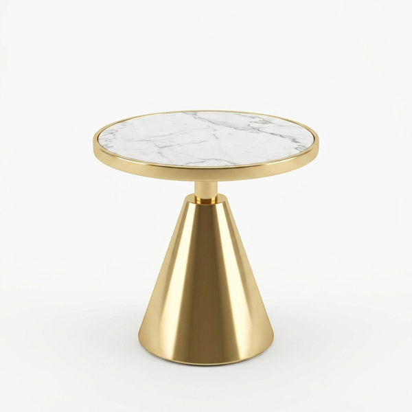 Modern Round Side Table - Gold Finish