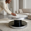 100cm Round Mirrored Coffee Table