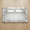 Large Decorative Geometric Wall Mirror with a stylish rectangular design and artistic mirrored frame.