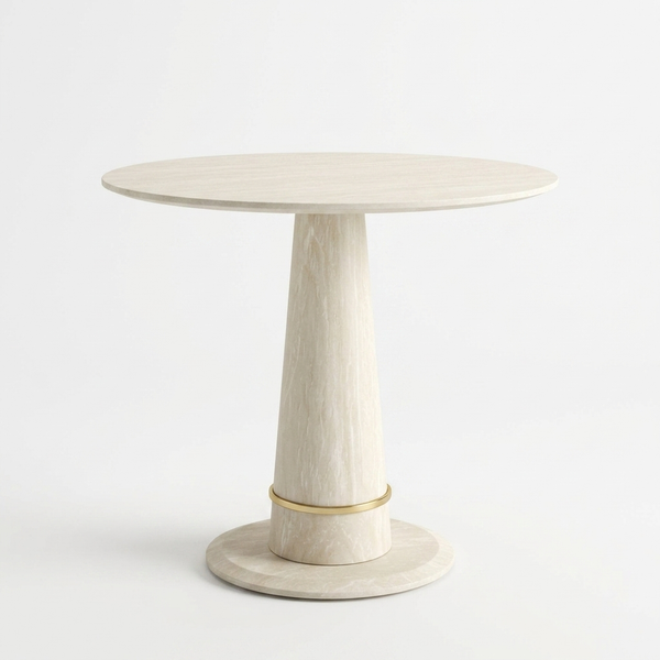 White Round Dining Table 85 x 75cm