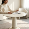 White Round Dining Table 85 x 75cm
