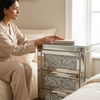 Mirrored 3-Drawer Bedside Table