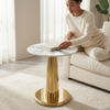 Round Marble-Look Side Table 45 x 55cm