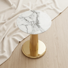 Round Marble-Look Side Table 45 x 55cm